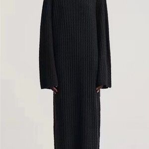 Toteme Black CableKnit Dress